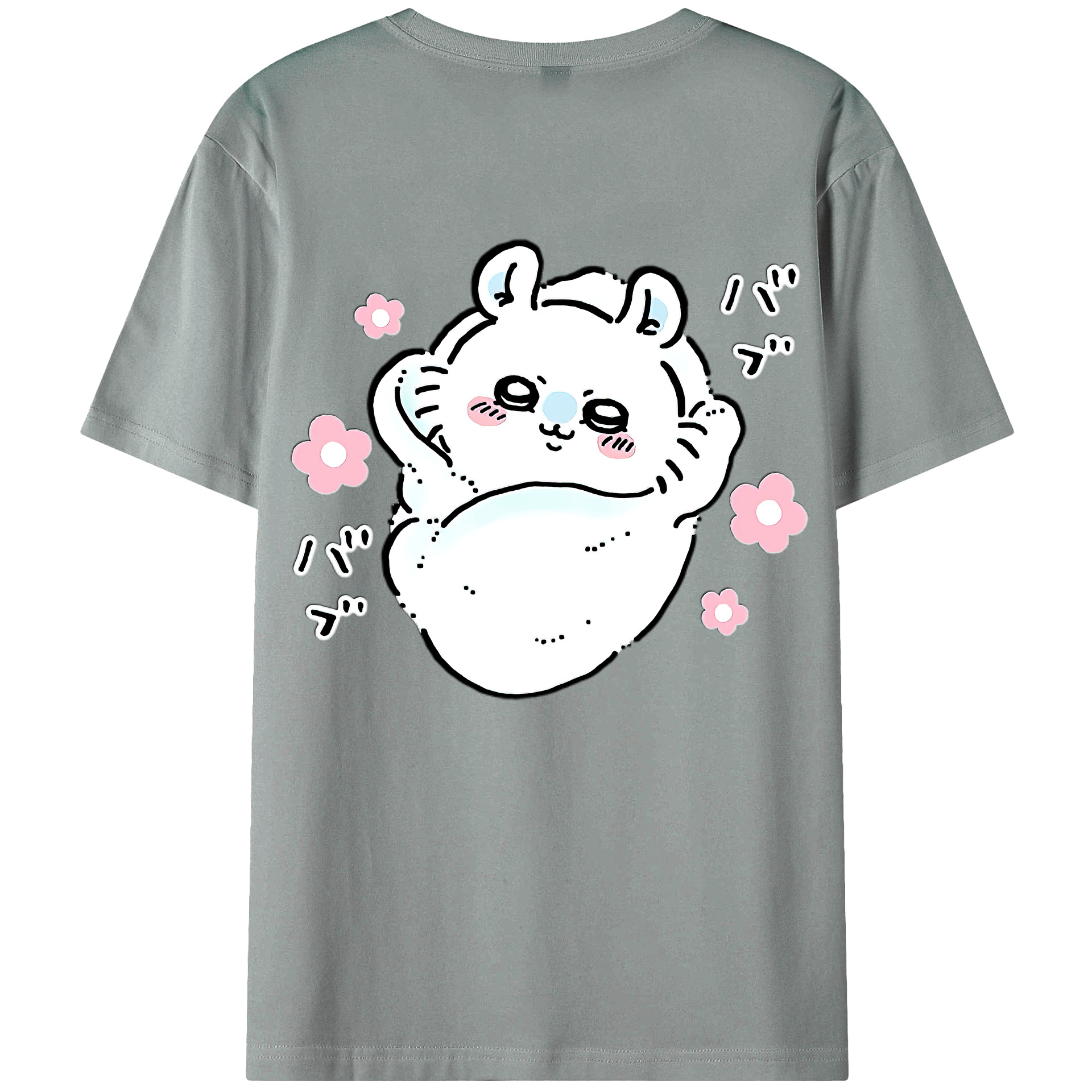 （画像用） ちいかわ モモンガ Chii-kawa Momonga 綿100％ メンズ半袖Tシャツ（バックプリント） 通気性